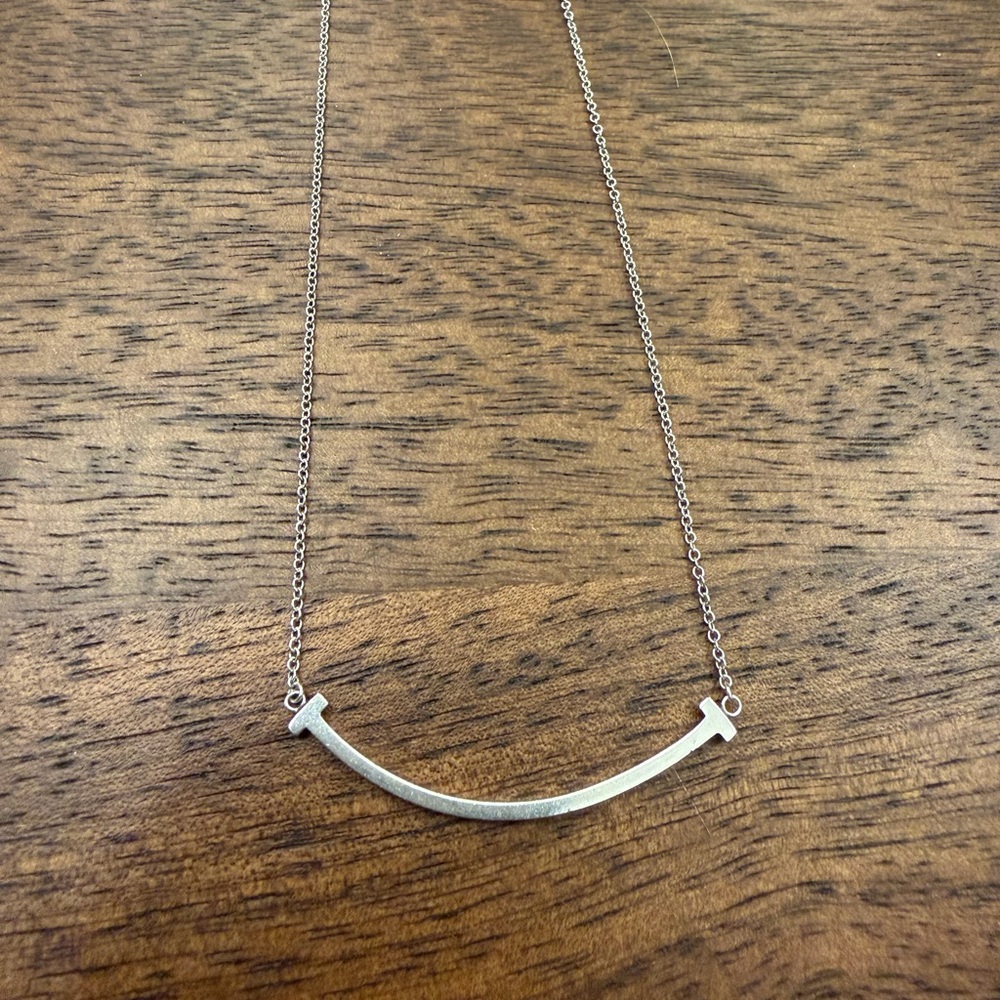 Tiffany & Co. T Smile Necklace Sterling Silver 925 Minimalist Classic